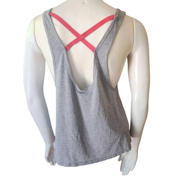 Forever 21 Gray & Red Crisscross Back Tank Top (S) - Picture 4 of 5